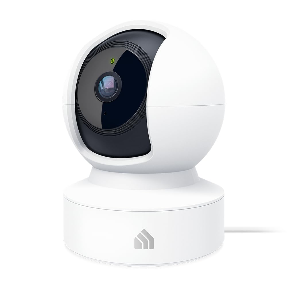 Kasa 1080p Indoor Pan/Tilt Wired Security Camera - Works as a Baby & Pet Monitor, Motion Detection & Tracking, 2-Way Audio, Night Vision, Subscription-Free Local Storage or Optional Cloud, EC70