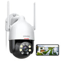DEKCO 2K Security Camera Outdoor 2Packs, WiFi Outdoor Security Cameras Pan-Tilt 360° View, 3MP Surveillance Cameras with Motion Detection and Siren, 2-Way Audio, Full Color Night Vision, Waterproof