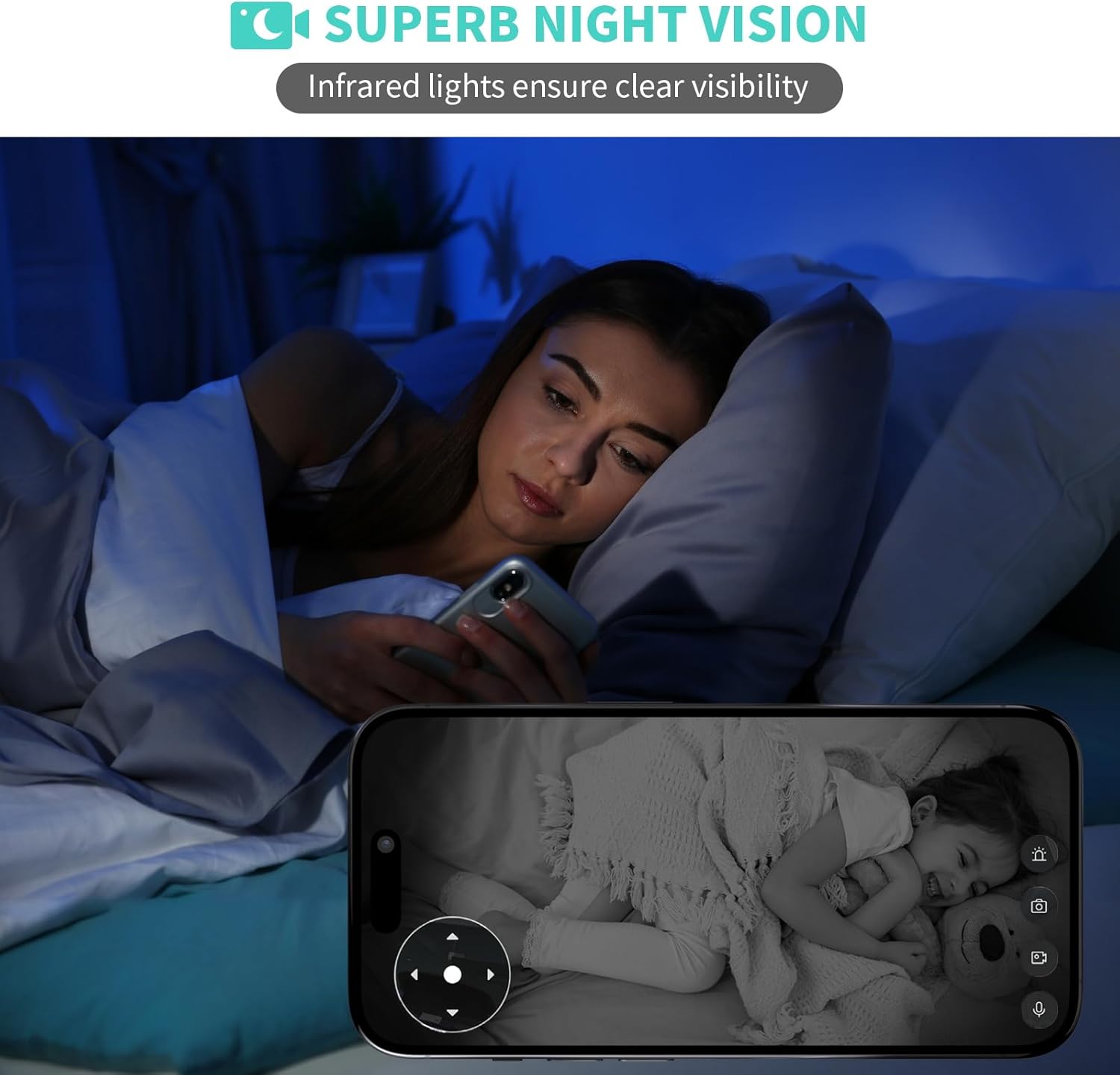 Indoor Camera, 3K HD Indoor Security Camera, 360° Pan/Tilt Pet Camera, 2-Way Audio, Siren, Night Vision, Baby/Pet Monitor with Phone App 2.4G and 5G WiFi, Compatible Alexa and Google Assistant