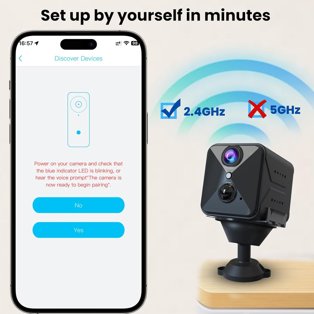 aidowocam 2026 Upgraded 4K HD Mini Security Camera, Wireless WiFi Indoor Nanny Cam with Night Vision, Motion Detection, Remote Viewing & 100-Day Battery Life