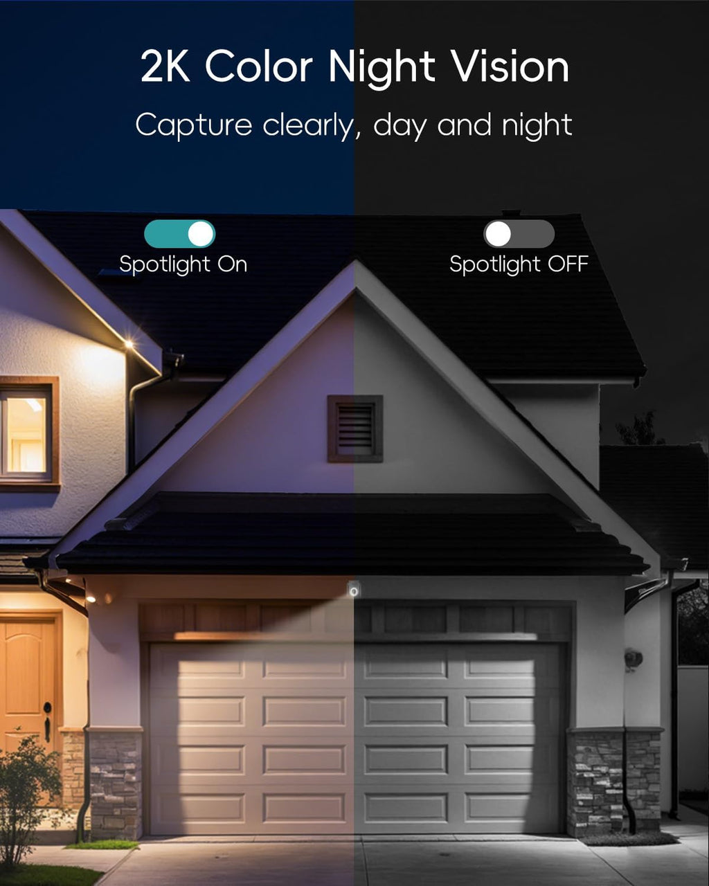 ZUMIMALL 2K 3MP Wired Camera for Home Security, 2.4G/5G WiFi Security Camera Outdoor, 24/7 Recording, AI Motion Detection, Cloud & SD Card Storage, 2-Way Audio, 360° PTZ Auto Tracking, Work with Alexa