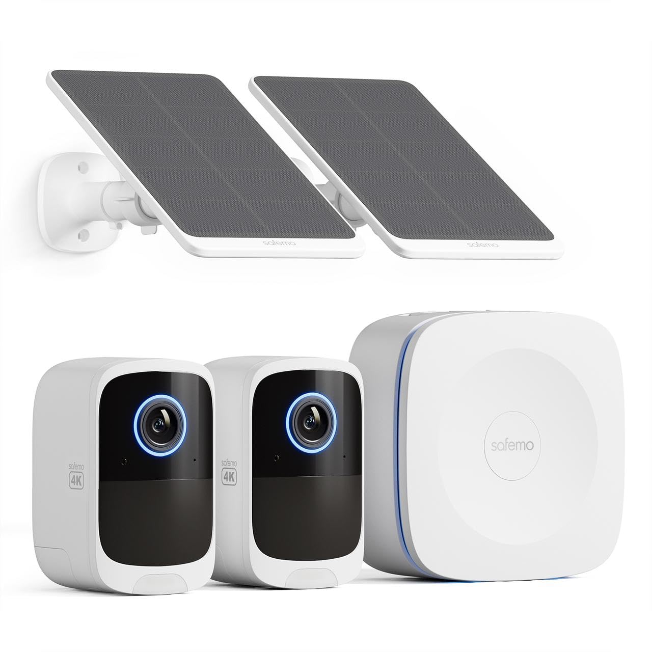 4K Security Cameras Wireless Outdoor/Indoor, Battery Cameras for Home Security, No Monthly Fees, 32G Local Storage, Advanced AI, 5W Solar Panels, Color Night Vision, 2-Way Audio, 2.4Ghz WiFi