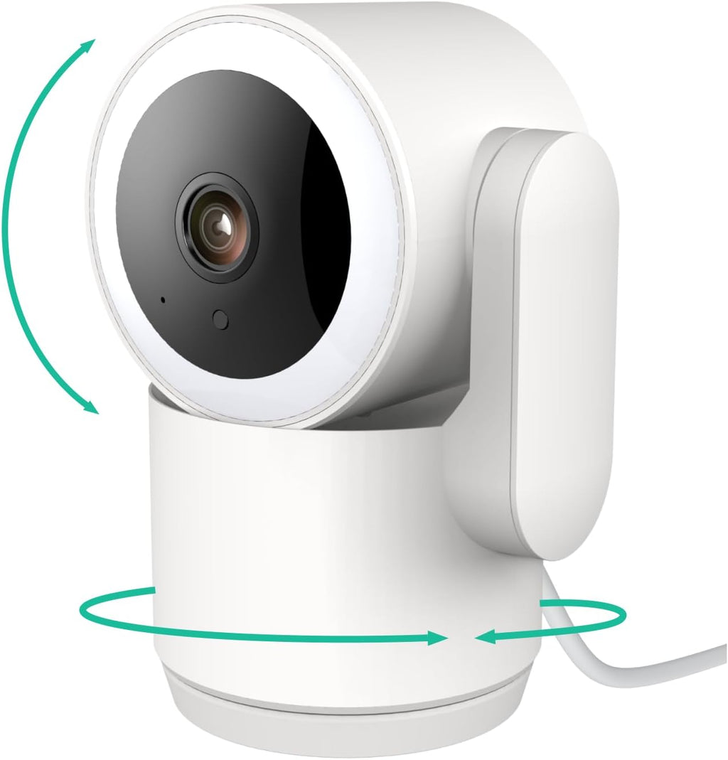 Luna 2K Indoor Cameras for Home Security, 2.4GHz & 5GHz WiFi, 360-Degree Pan-Tilt, Built-in Spotlight, Human Auto Tracking, Siren, Pet/Dog/Baby Camera with Phone app, White (2026 Upgrade Version)