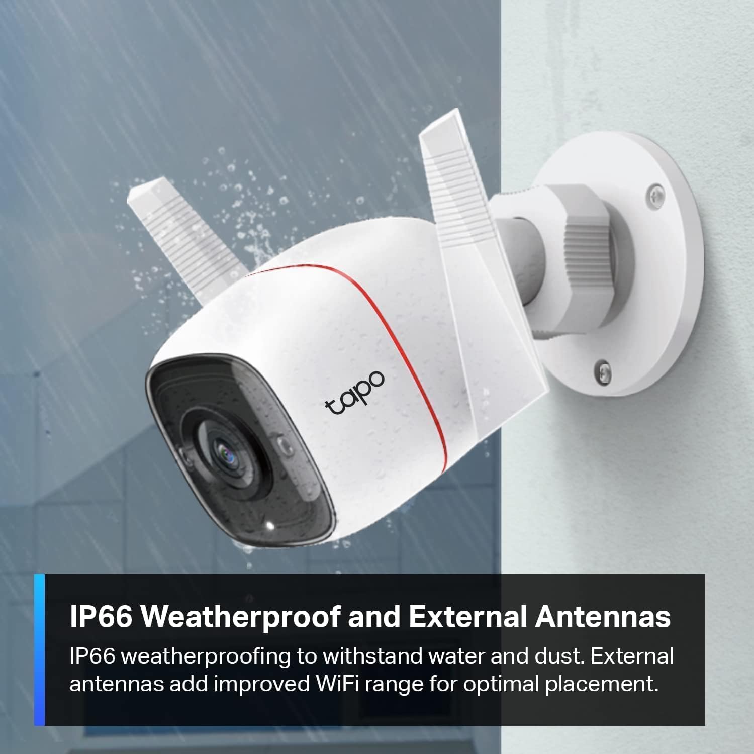 Tapo TP-Link 2K Security Camera Outdoor Wired, IP66 Weatherproof, Motion/Person Detection, Built-in Siren w/Night Vision, Cloud/SD Card Storage, 2-Way Audio, Works w/Alexa & Google Home C310
