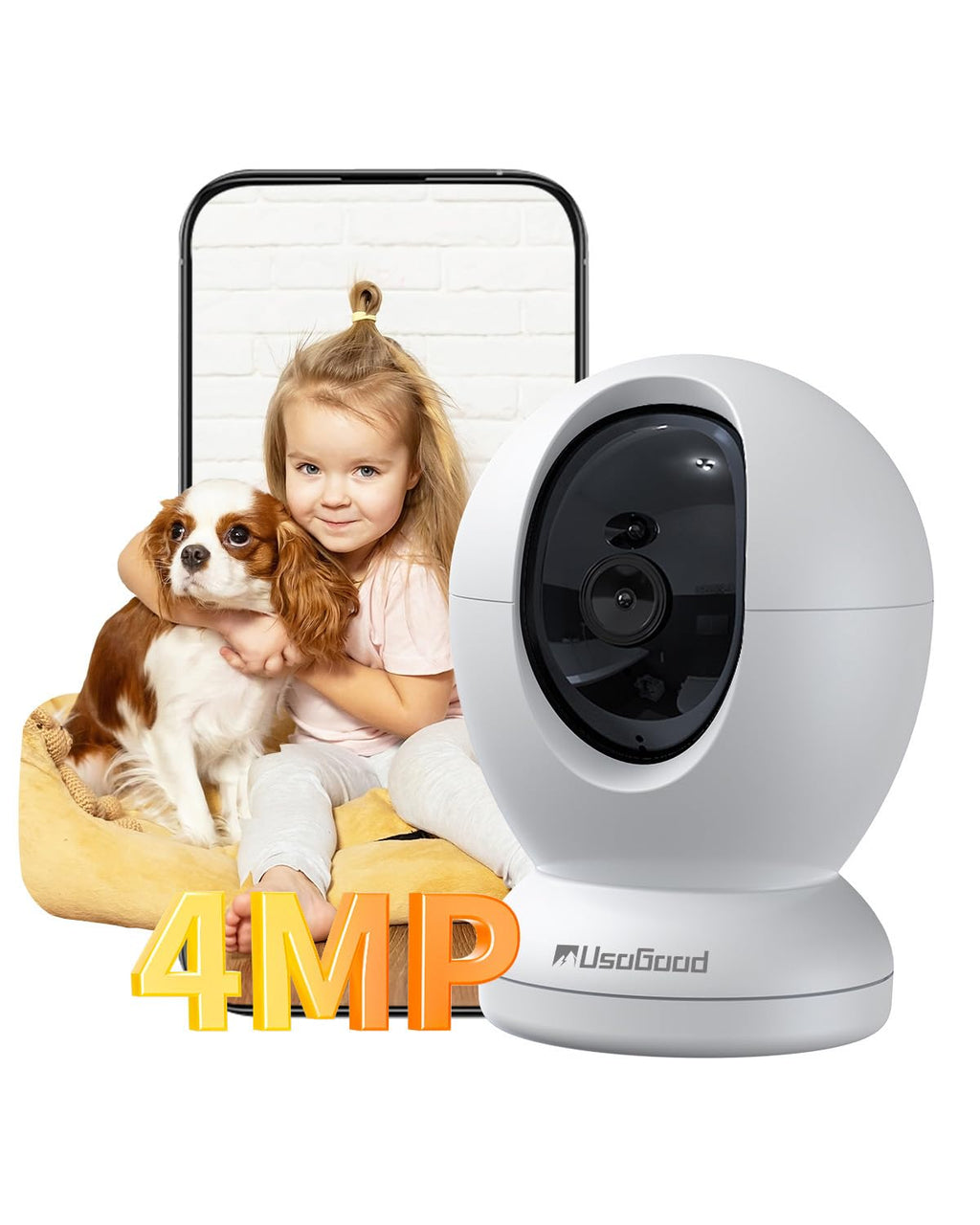 4MP Indoor Security Camera,360°Pet Camera Indoor,Baby Monitor with Phone App,Support 5G/2.4Ghz WiFi,Dog Cameras with Speaker, AI Motion Detection,2-Way Audio for Home/Baby/Cat Camera,No Subscription