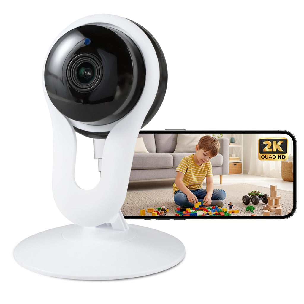 Smart Indoor Pet Camera with Phone App, 2K Home Camera for Dogs, Cats & Family, Motion & Sound Alerts, Night Vision, 2-Way Audio, Alexa Compatible