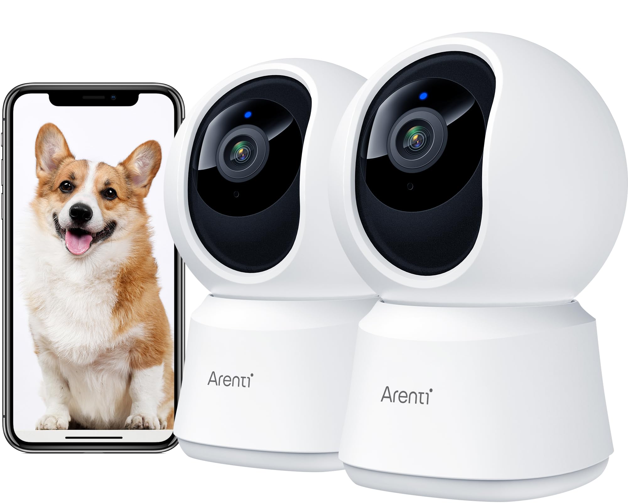 ARENTI 5G Indoor Security Camera, 4MP Pet Camera with Speaker for Dog/Cat, Baby Monitor with Phone App, Dual-Band WiFi, Auto Tracking, Super Night Vision, 2-Way Talk, Cloud & SD Card Storage(P2Q)
