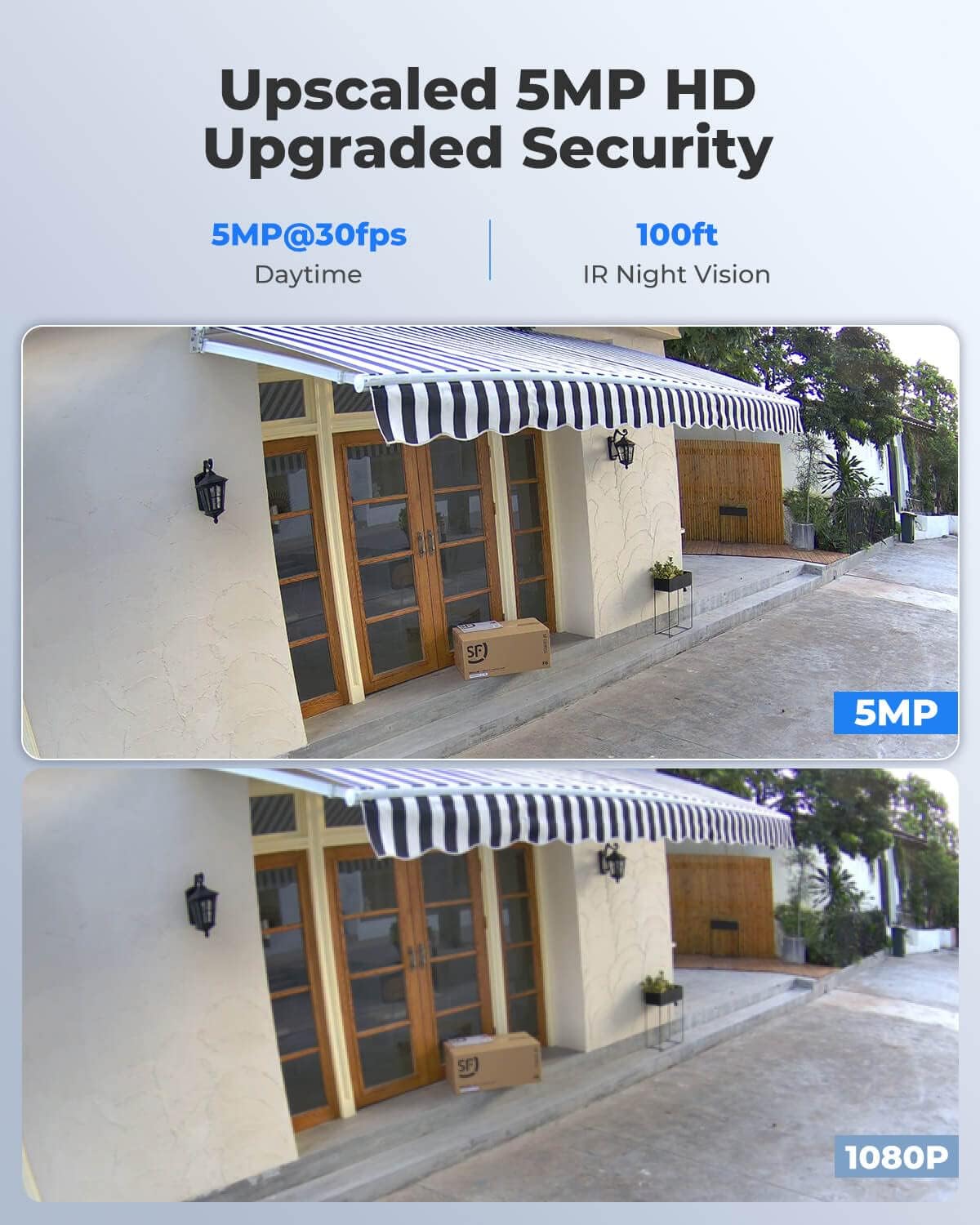 REOLINK 5MP Security PoE IP Camera, Person/Vehicle/Pet Detection, Time-Lapse, 100ft IR Night Vision, Work with Smart Home, Support 512GB SD Card, Surveillance Outdoor Indoor, RLC-510A
