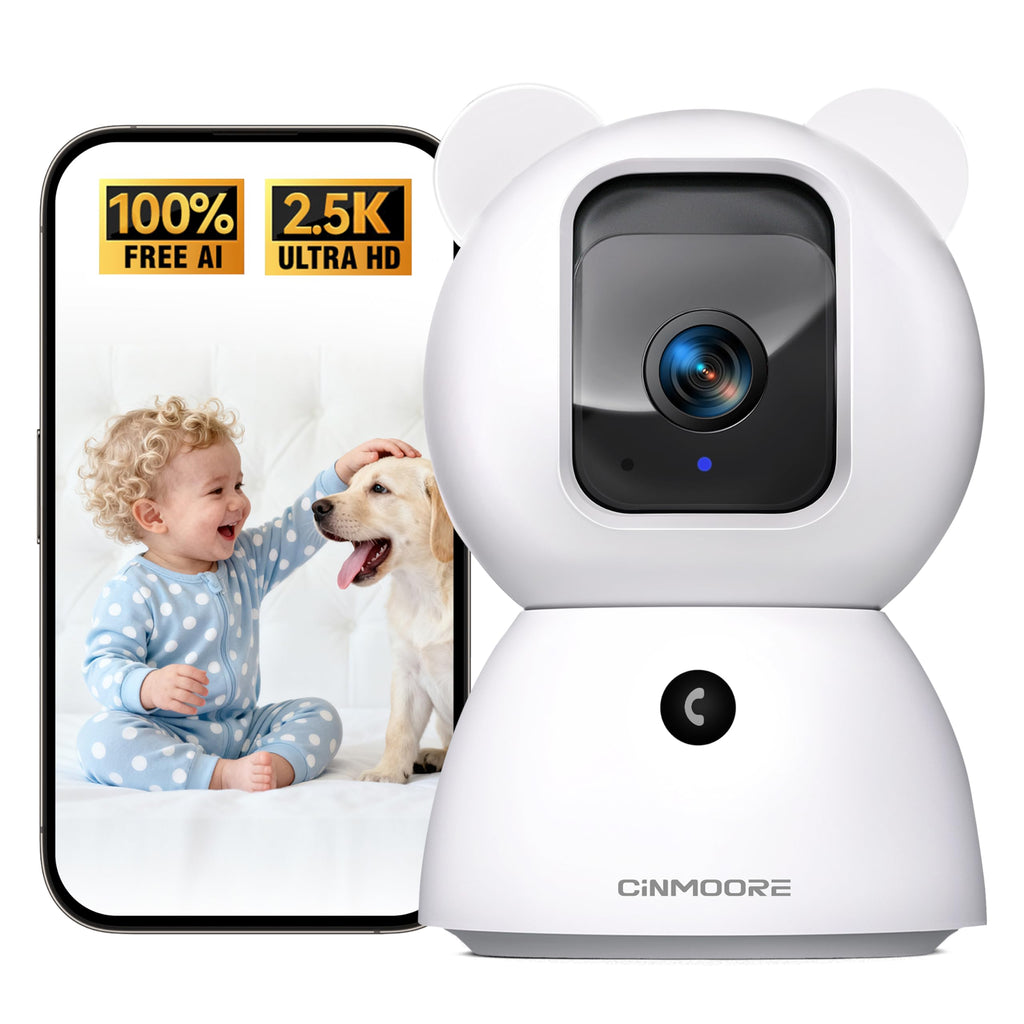 5G Security Camera Indoor, 3K Pet/Dog Camera with Speaker/Phone App, PTZ WiFi Baby Monitor Cameras for Home Security, 0-Glow Night Vision 2-Way Talk, AI Tracking Facial Recognition Time Lapse