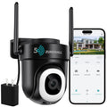 ZUMIMALL 2K 3MP Wired Camera for Home Security, 2.4G/5G WiFi Security Camera Outdoor, 24/7 Recording, AI Motion Detection, Cloud & SD Card Storage, 2-Way Audio, 360° PTZ Auto Tracking, Work with Alexa
