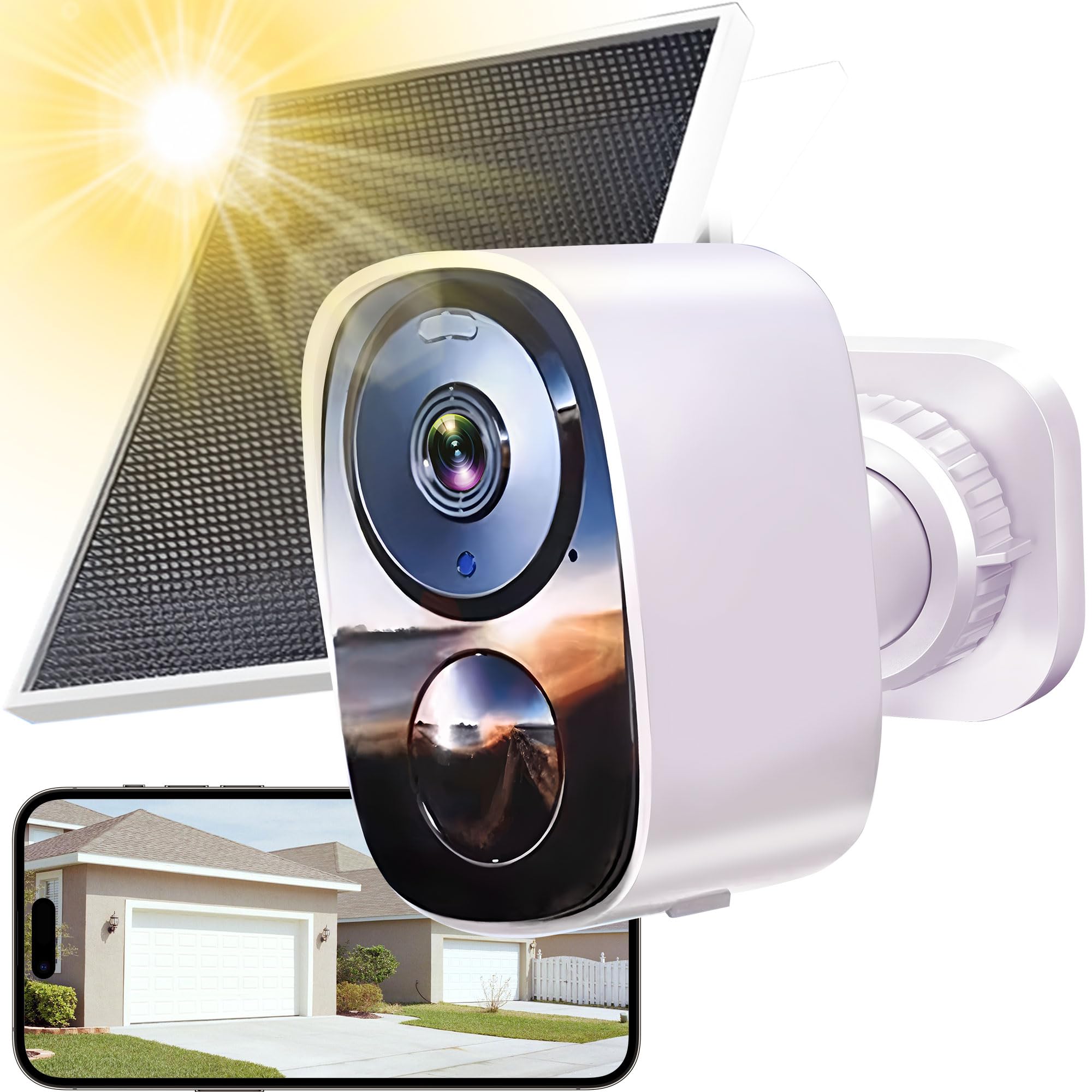 2026 Upgraded 2K Security Cameras Wireless Outdoor, Free Cloud Storage, 1-6 Months Battery Life, Waterproof, 2-Way Talk, AI Motion Detection Spotlight Siren Alarm Cameras for Home Security