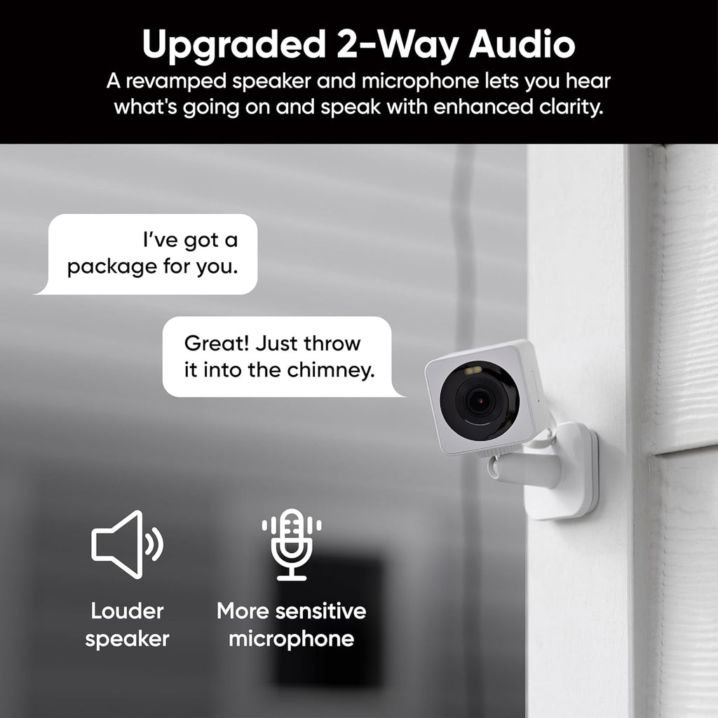 Wyze Cam OG Indoor/Outdoor 1080p Wi-Fi Smart Home Security Camera with Color Night Vision, Built-in Spotlight, Motion Detection, 2-Way Audio, Compatible with Alexa & Google, White, Free Expert Setup