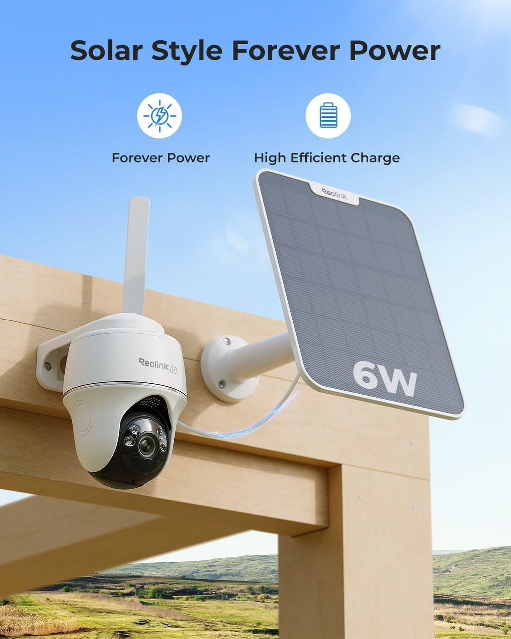 REOLINK 4K LTE Cellular Security Camera Wireless Outdoor, No WiFi 3G/4G Solar Powered, 360 Auto Tracking AI Detection, Color Night Vision, max. 512G Local Storage, SIM Card Included, Go PT Ultra+SP2