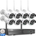 [100ft] Hiseeu Wireless WiFi Security Camera System, Wired Plug-in Powered, Expandable 16CH 4K NVR, 4Pcs 3MP Night Vision Cameras Home Surveillance Outdoor, Motion Detection, 1TB HDD, One-Way Audio