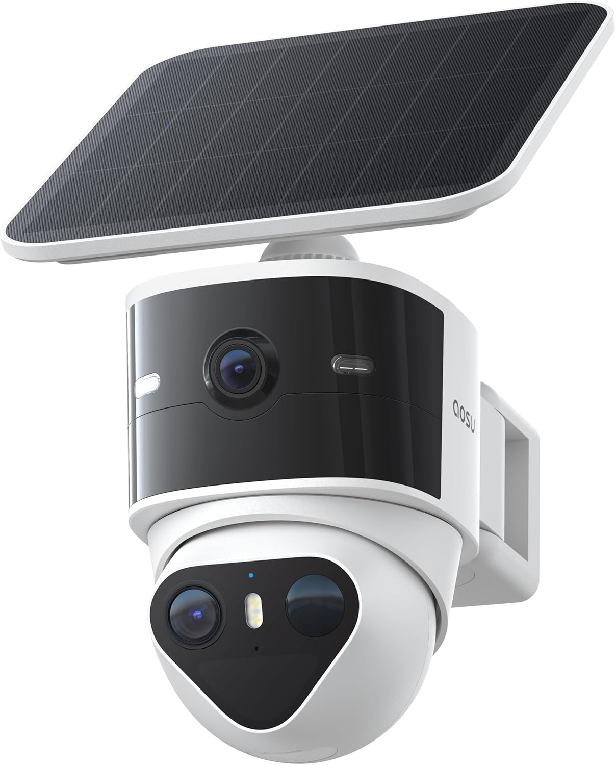 aosu T2 Pro Security Cameras Wireless Outdoor, 3K Dual Cam No Blind Spot Security Camera for Home, 170° Wide + 360° PTZ, AI Human Vehicle Tracking, Solar Powered, Local Storage