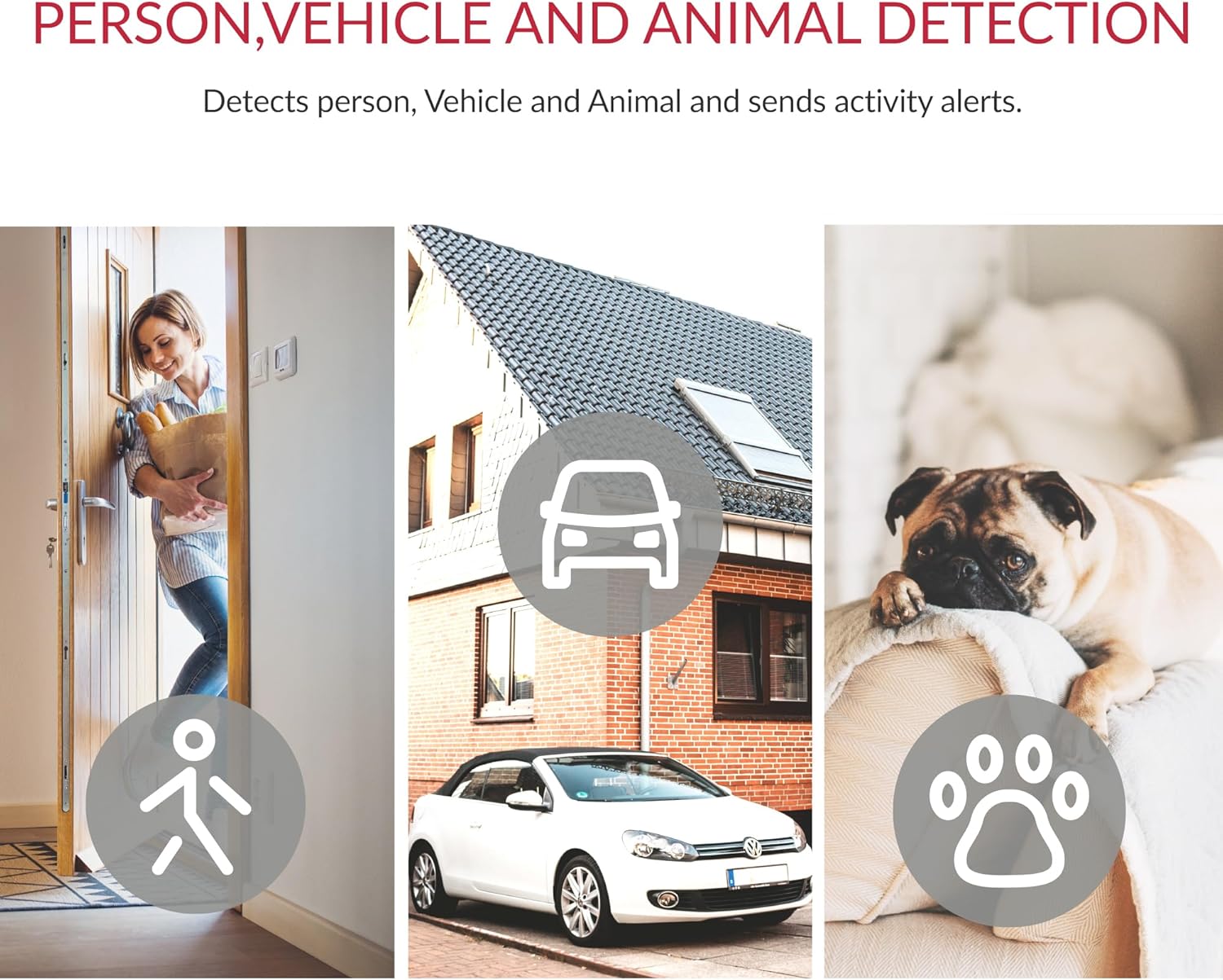 YI 2K 3MP Home Security Camera, Indoor Camera with Person, Vehicle, Animal Detection, Phone App for Baby, Pet, Dog, Monitoring, Compatible with Alexa
