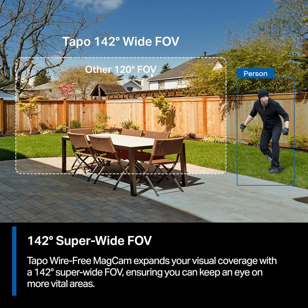 Tapo MagCam 2K+ - 2026 Wirecutter Best Outdoor Security Camera & PCMag Editors' Choice, Wireless Battery Power, Magnetic Mount, Subscription-Free SD Storage or optional Cloud, Person/Vehicle Detection
